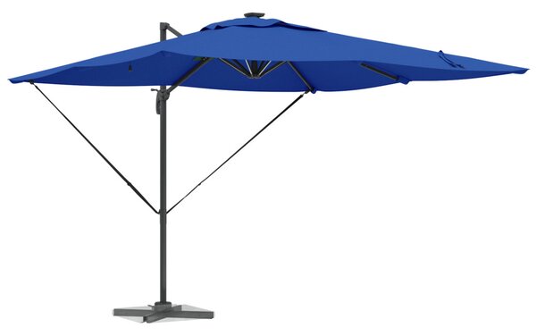 Cantilever Roma Napernyő LED lámpákkal, azúrkék – 286 x 285 x 270 cm, alumínium
