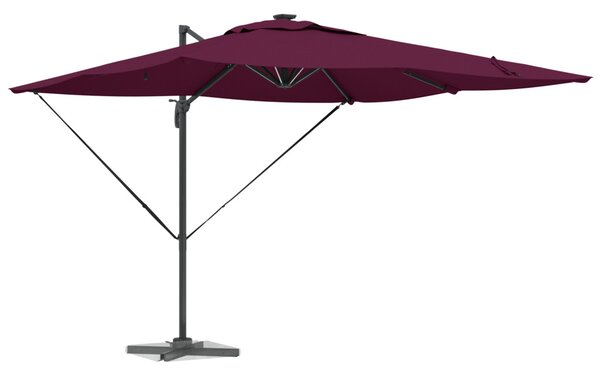 Napernyő LED -es lámpákkal Bordeaux piros 286 x 284 x 270 cm