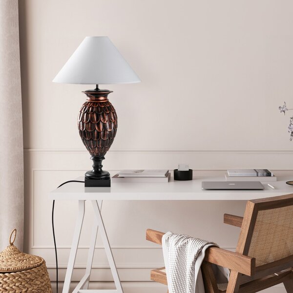 Opviq Asztali Lámpa Barna Fehér ELEGANZE-5305