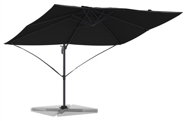 Napernyő Fekete 351 x 250 x 260 cm Pamut és Alumínium