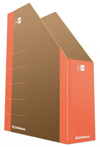 Iratpapucs, karton, 80 mm, DONAU Life, neon narancssárga (D3550N)