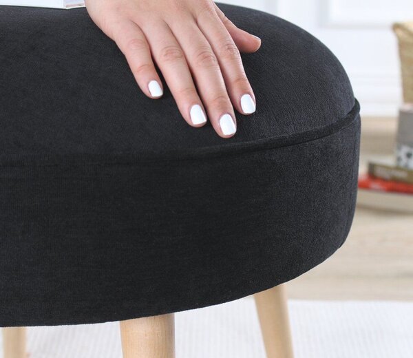 Atelier Del Sofa Romley fekete puff - fekete
