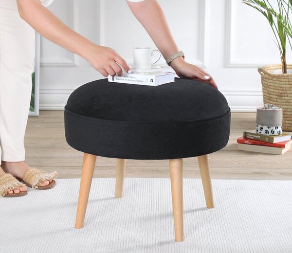 Atelier Del Sofa Romley fekete puff - fekete