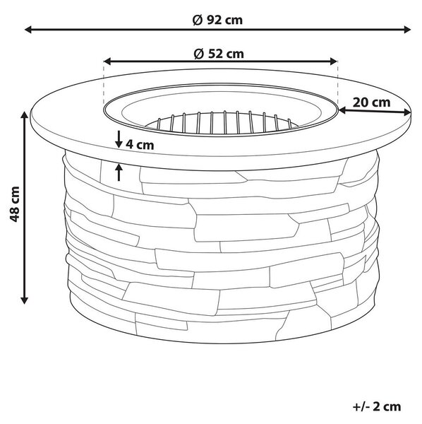 Grill tűzrakóhely TAMBORA Beton Szürke