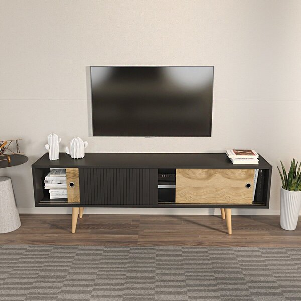 Hanah Home TV-állvány Antracit Tölgy Ecrin - Antracit, Tölgy