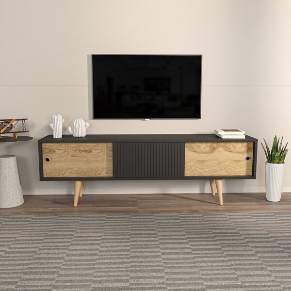 Hanah Home TV-állvány Antracit Tölgy Ecrin - Antracit, Tölgy
