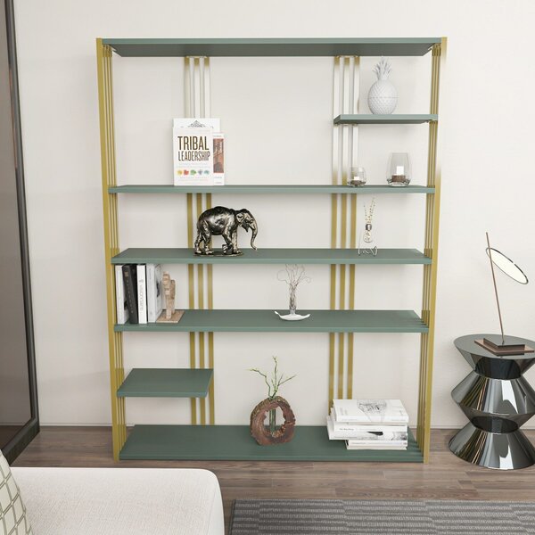 Hanah Home könyvespolc Green Gold Jenny - zöld, arany