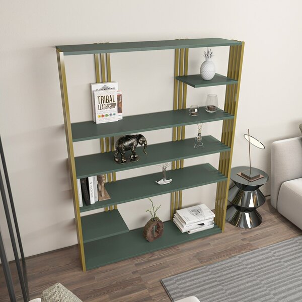 Hanah Home könyvespolc Green Gold Jenny - zöld, arany