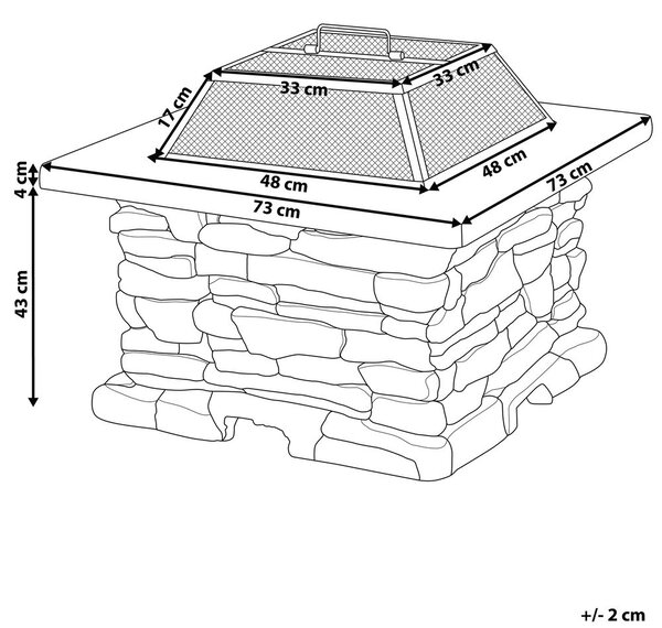 Grill tűzrakóhely KELUD Beton Szürke