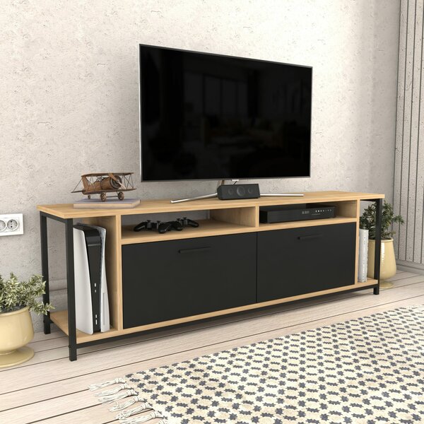 Hanah Home Omar TV állvány - tölgy, fekete