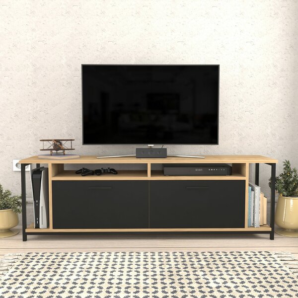Hanah Home Omar TV állvány - tölgy, fekete
