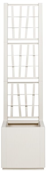 Kerti Ültető Edény Trellis-szel Fehér 36x36x140 cm PP