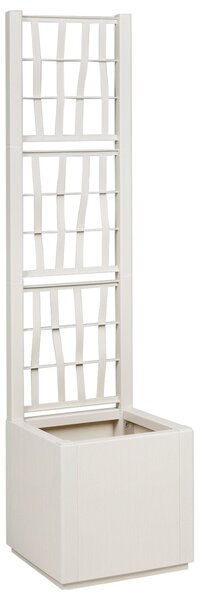 Kerti Ültető Edény Trellis-szel Fehér 36x36x140 cm PP