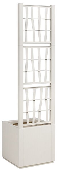 Kerti Ültető Edény Trellis-szel Fehér 36x36x140 cm PP