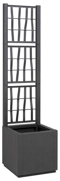 Kertész cserép rácsos változattal Sötétszürke 36 x 36 x 140 cm