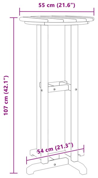 Bárasztal Fehér 55x55x107 cm HDPE