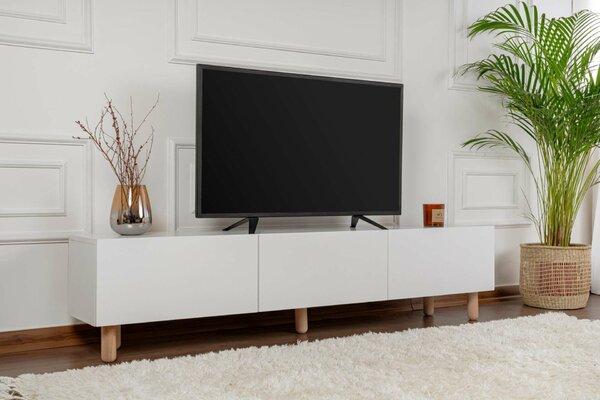 Hanah Home TV Stand White Alvin - White