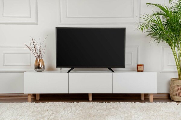Hanah Home TV Stand White Alvin - White