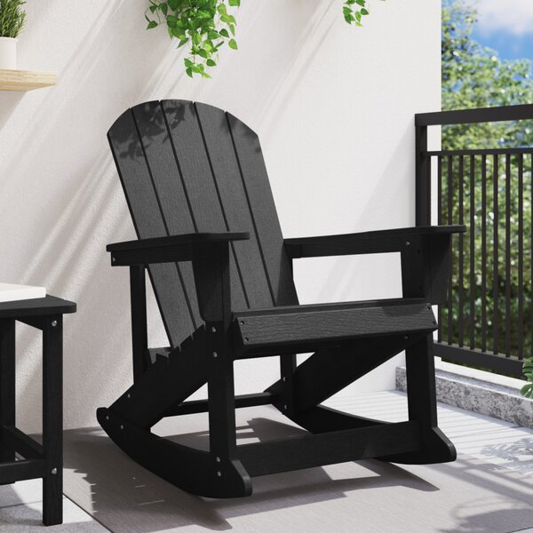 Adirondack hintaszék Fekete 73.5x92x90 cm HDPE