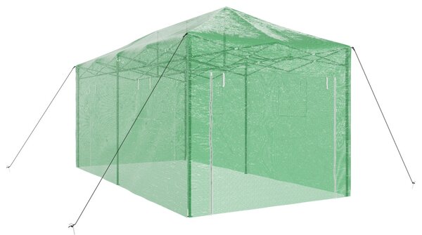 Összecsukható Üvegház – Zöld, 580 x 290 x 315 cm, Acél