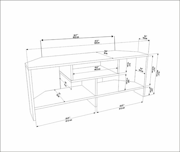 Hanah Home TV Stand White Maldiv - White