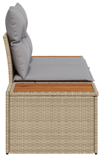 Kerti kanapé Bézs 184 x 62 x 85cm polirattan