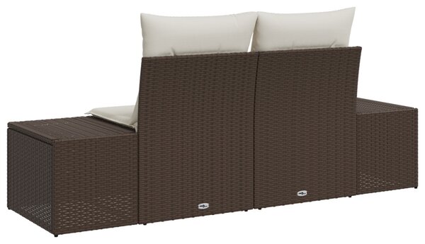 Kerti kanapé párnával Barna 184 x 62 x 69 cm polirattan