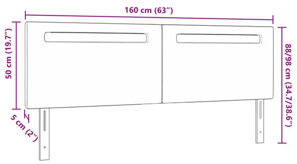 Fejtámla LED -es lámpákkal Falra szerelhető Fehér 160 cm PVC