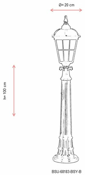 Opviq Outdoor Floor Lamp Black BSU-68183-BSY-B