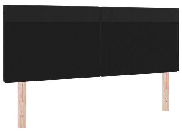 LED ágytámla Fekete 144 cm Műbőr