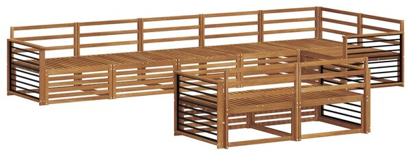 Kültéri kanapé szett 8 pcs Természetes Tömör Akácfa