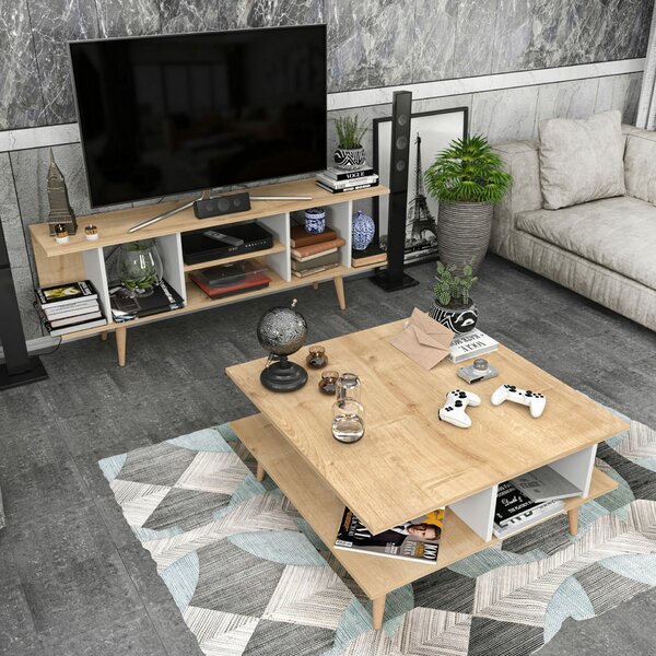 Hanah Home TV állvány Sapphire White Akya - Zafír, Fehér