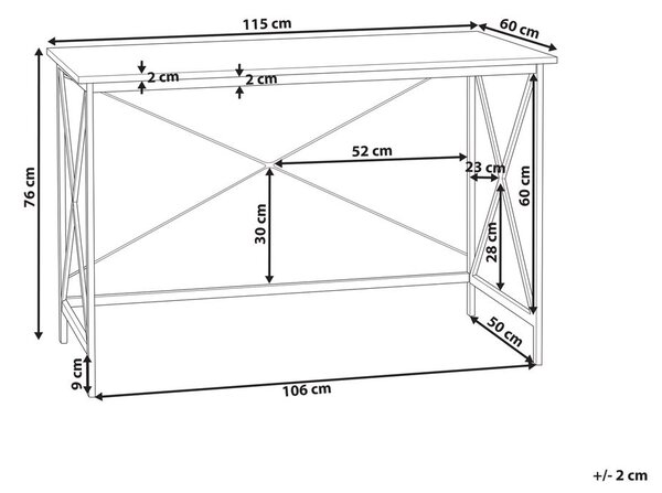 Íróasztal FUTON Sötétbarna 115 cm 60 cm