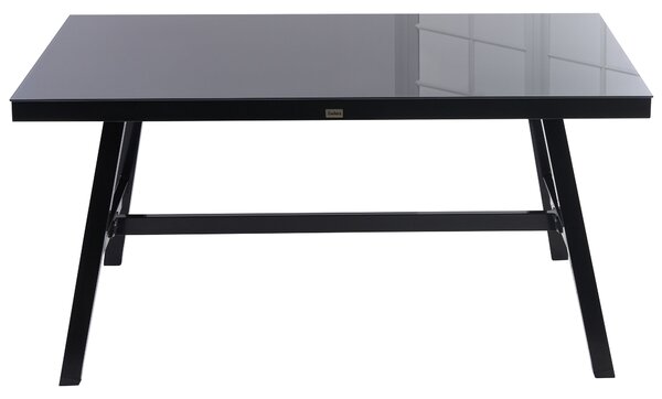 Kerti asztal CANETTO 150 cm 90 cm Üveg Fekete