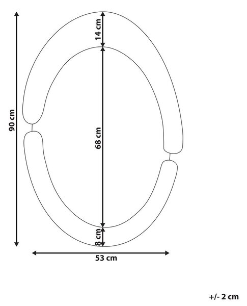 Falitükör MASSAY 53 cm 90 cm Bársony Fehér