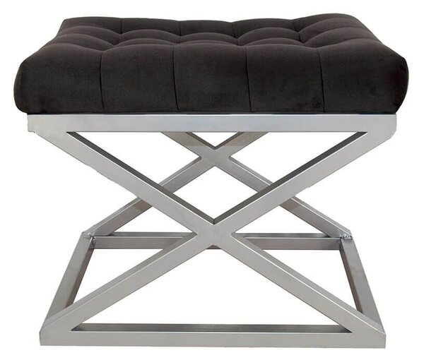Atelier Del Sofa Puff Silver Black Capraz - Ezüst, Fekete