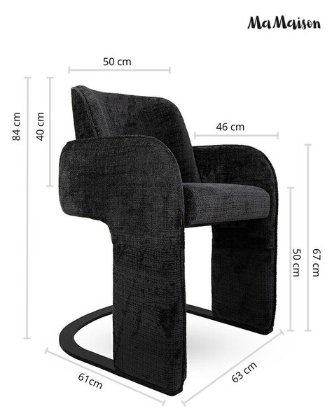 MaMaison BORA Modern Szövetborítású Szék Fekete