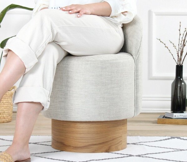 Atelier Del Sofa Pouffe Light Grey Barren Puff - Világosszürke