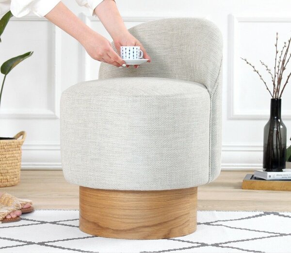 Atelier Del Sofa Pouffe Light Grey Barren Puff - Világosszürke
