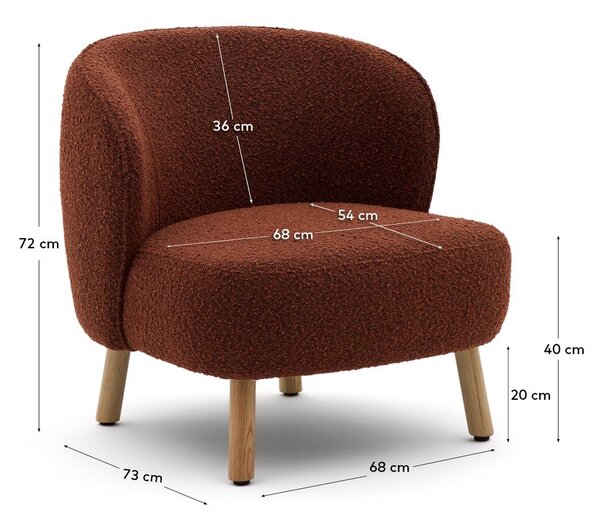 Terrakotta színű buklé fotel Ulit – Kave Home