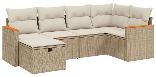 VidaXL Polyrattan Kerti Ülőgarnitúra - 6 részes - Bézs