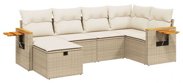 VidaXL Polyrattan Kerti Ülőgarnitúra - 6 részes - Bézs