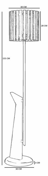 Opviq Floor Lamp Walnut Black 8956-5