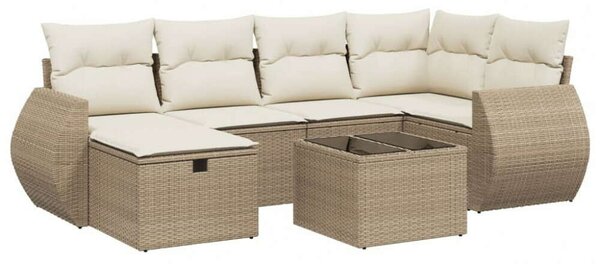 VidaXL Polyrattan Kerti Ülőgarnitúra - 7 részes - Bézs