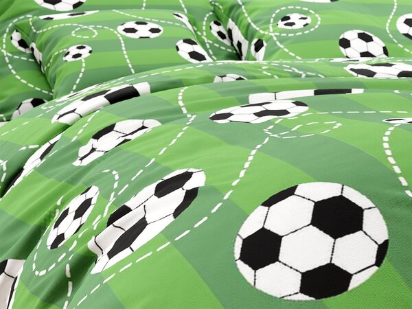 Polipamut ágyneműhuzat FOOTBALL TIME POLY zöld Ágyneműhuzat mérete: 70 x 90 cm | 140 x 220 cm