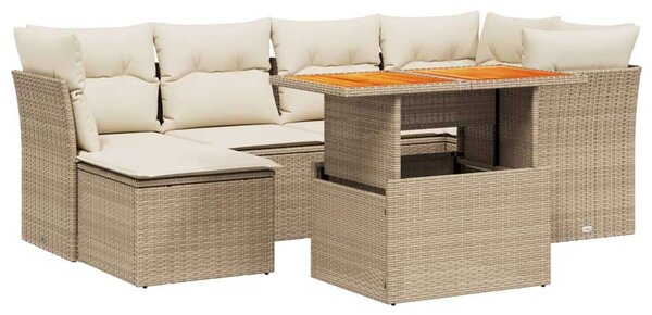 VidaXL Polyrattan Kerti Ülőgarnitúra - 7 részes - Bézs