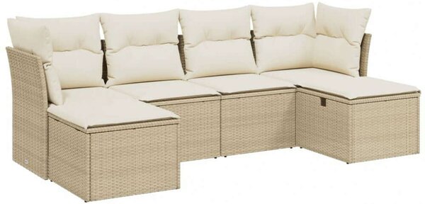 VidaXL Polyrattan Kerti Ülőgarnitúra - 6 részes - Bézs