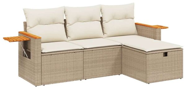 VidaXL Polyrattan Kerti Ülőgarnitúra - 4 részes - Bézs