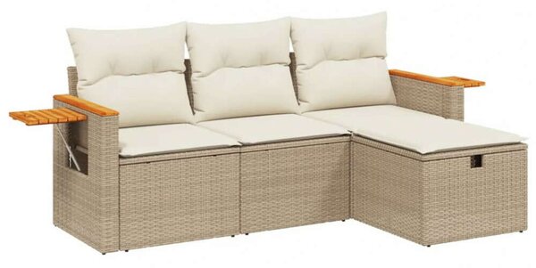 VidaXL Polyrattan Kerti Ülőgarnitúra - 4 részes - Bézs