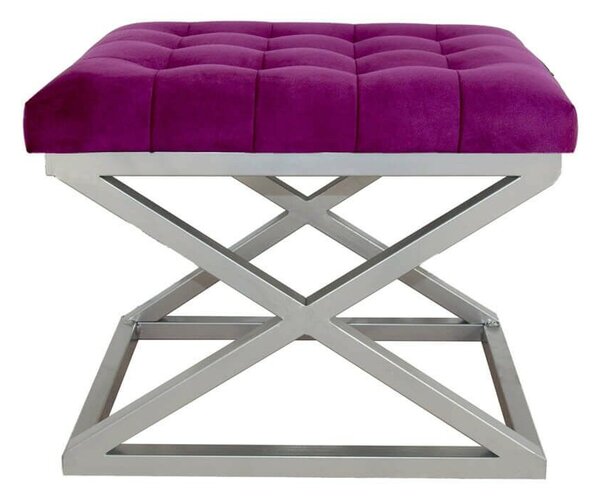 Atelier Del Sofa Puff Silver Fuchsia Capraz - Ezüst, Fuchsia